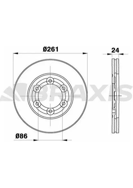 ON FREN DİSKİ HAVALI KIA BONGO K2500 TCI 2004- (261MM)