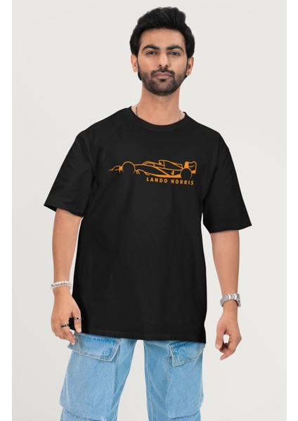 Oversize Lando Norris 4 F1 Sırt Baskılı Tişört, Unisex Formula 1 Temalı T-Shirt fiyatları
