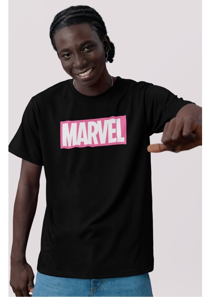 Unisex Mar Vel Karakterleri Sırt Baskılı Tişört, Oversize Süper Kahraman Temalı T-Shirt fiyatları