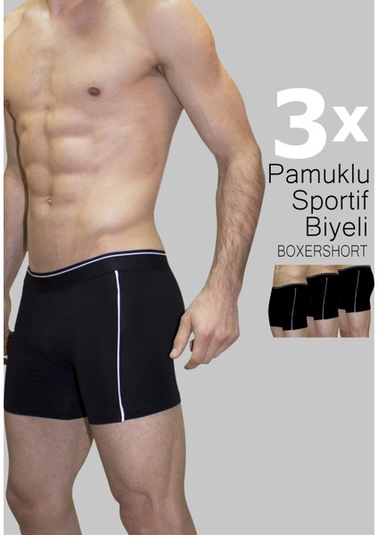 Tatkan - 3'lü - Pamuklu , Sportif Biyeli Erkek Boxershort