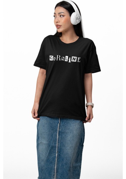 Unisex Coraline Sırt Baskılı Tişört, Oversize Film Temalı T-Shirt fiyatları