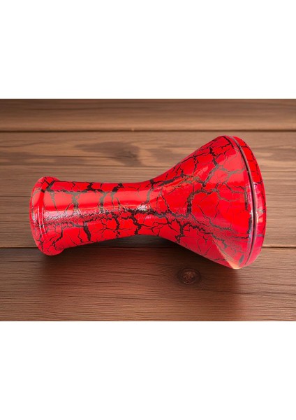 Profesyonel Mısır Darbuka Kırmızı Siyah Çatlak Desen - Kılıf Hediyeli