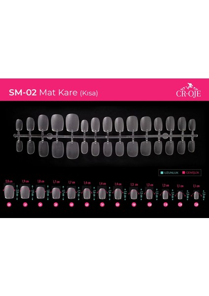 Soft Gel Tips - Mat Kare (Kısa) fiyatları