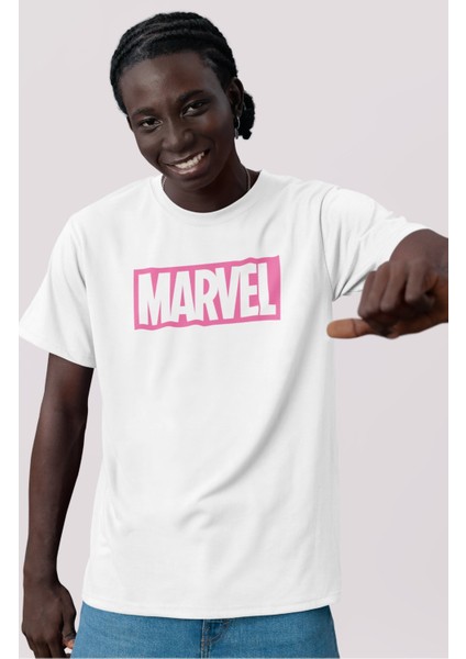 Unisex Mar Vel Karakterleri Sırt Baskılı Tişört, Oversize Süper Kahraman Temalı T-Shirt fiyatları
