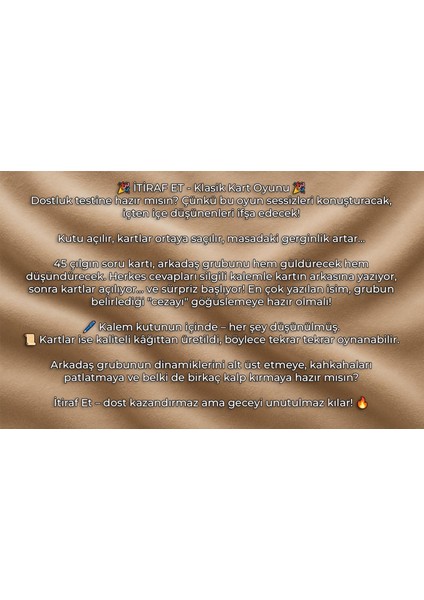 Itiraf Et Klasik Kart Oyunu fırsatları
