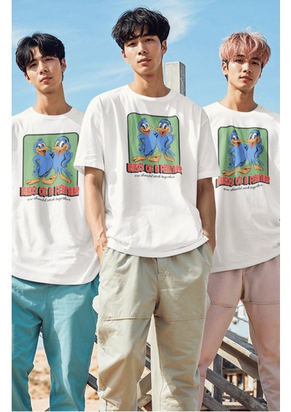 Unisex Birds Of A Feather Yazılı Tişört, Oversize Billie Eilish Şarkı Baskılı T-Shirt fiyatları