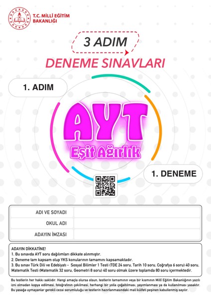 3 Adım Deneme Sınavları Eşit Ağırlık(Ea-Meb )