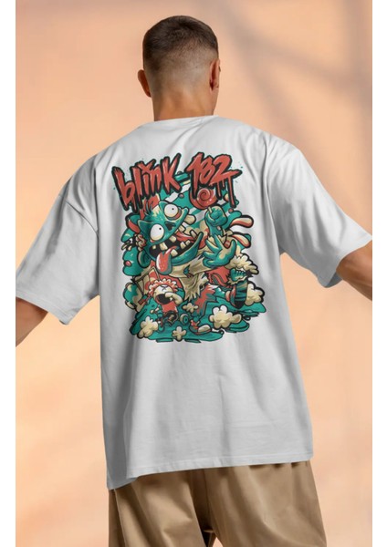 Unisex BLINK-182 Funny Sırt Baskılı Tişört, Oversize Rock Band Temalı T-Shirt modelleri