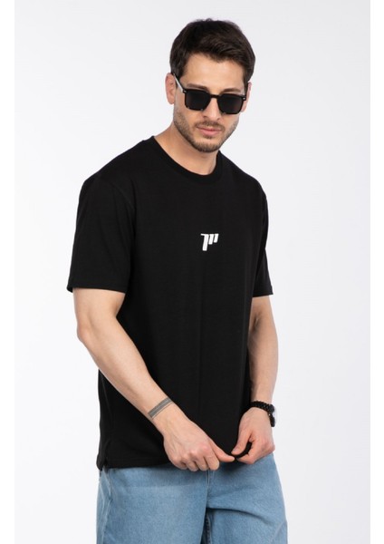 Erkek Bisiklet Yaka %100 Pamuk Rahat Kalıp 777 Sayı Baskılı T-Shirt modelleri