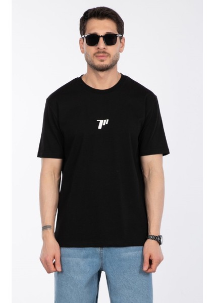 Erkek Bisiklet Yaka %100 Pamuk Rahat Kalıp 777 Sayı Baskılı T-Shirt indirimleri