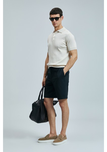 Aler Spor Erkek Chino Şort Slim Fit Siyah