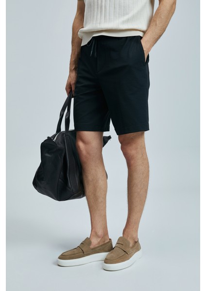 Aler Spor Erkek Chino Şort Slim Fit Siyah
