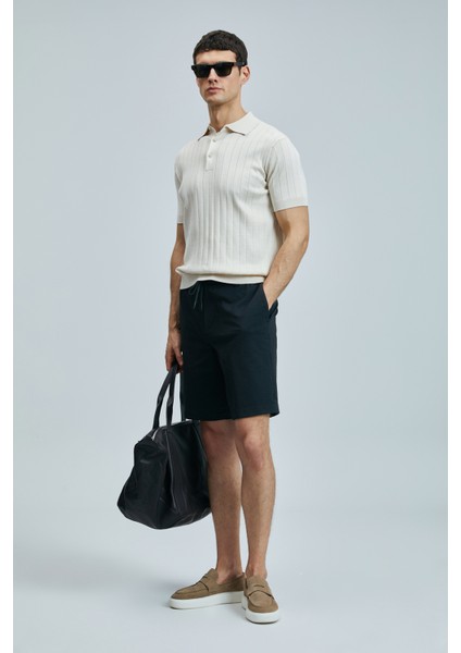 Aler Spor Erkek Chino Şort Slim Fit Siyah