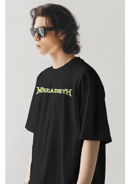 Unisex Megadeth Sırt Baskılı Tişört, Oversize Rock Band Temalı T-Shirt modelleri