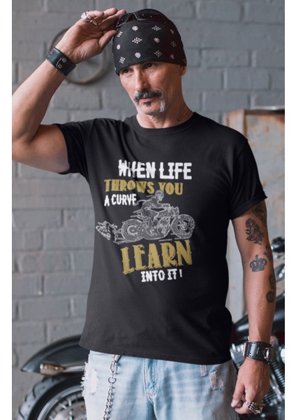 Unisex Yazılı Motosiklet Baskılı Tişört, Oversize Motocycle Temalı T-Shirt fiyatları
