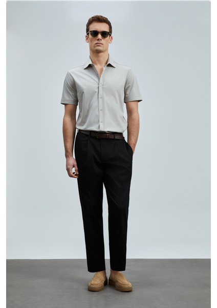 Albert Smart Erkek Chino Pantolon Comfort Pileli Siyah fırsatları