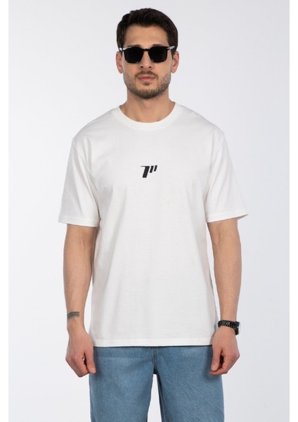 Erkek Bisiklet Yaka %100 Pamuk Rahat Kalıp 777 Sayı Baskılı T-Shirt fiyatları