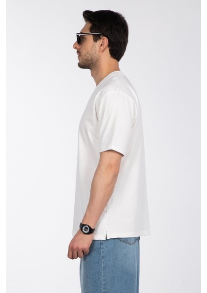 Erkek Bisiklet Yaka %100 Pamuk Rahat Kalıp 777 Sayı Baskılı T-Shirt fırsatları