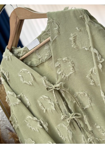 Miryla Püskül Detaylı Bağlamalı KIMONO-MF211 Haki fırsatları