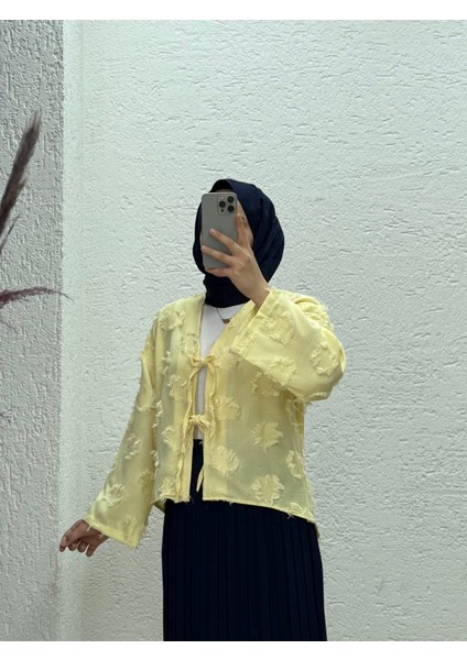 Miryla Püskül Detaylı Bağlamalı KIMONO-MF211 Sarı fiyatları