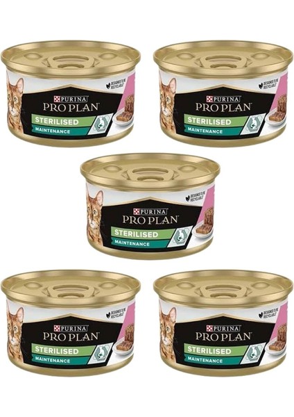 Steriled Kısır Kedi Konserve Maması 5 Adet 85 gr