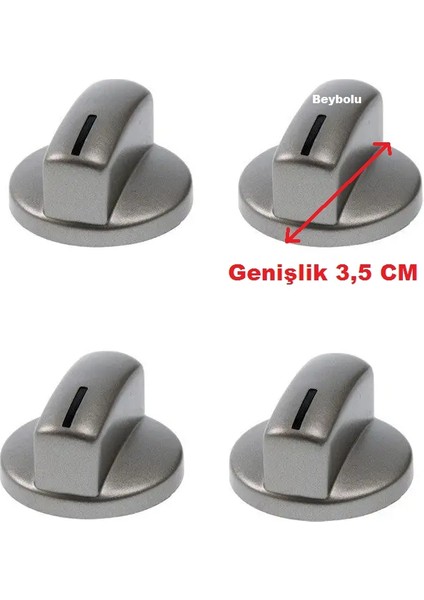 Siemens Uyumlu Ocak Düğmesi Gri , Set Üstü Ocak Düğme 4 Lü