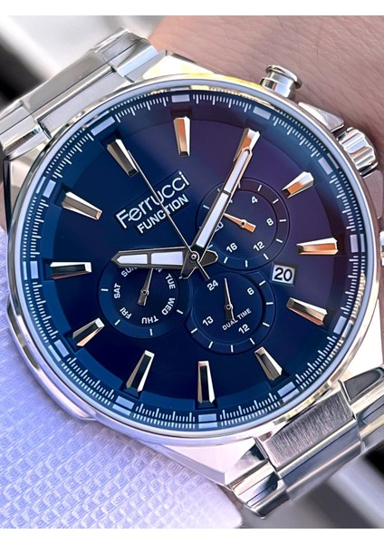 Ferrucci Iç Fonksiyonları Aktif Takvim ve Gün 30MT Suya Dayanıklı Çelik Kordon Erkek Kol Saati VS.BLKT.0460 fırsatları