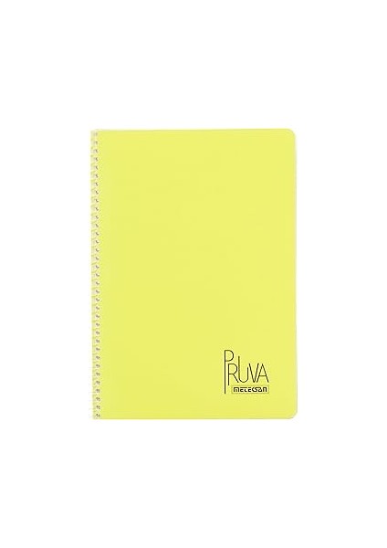 Meteksan Pruva A4 Pet Spiralli Karton Kapaklı Defter 144 Yaprak - Çizgili - Sarı
