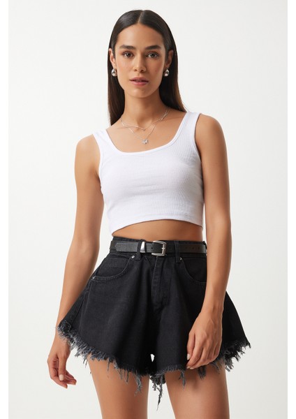 Askılı Crop 2'li Paket Örme Bluz
