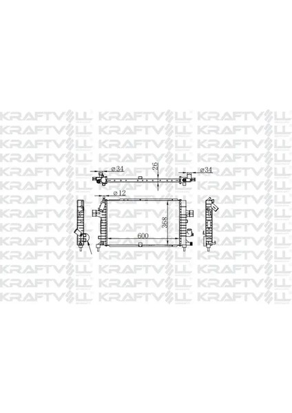 Su Radyatoru Astra H Z13DTH Z17DTH Z17DTJ Z19DT Zfıra B Z17DTJ A17DTJ Z19DT (600*368*26) Brazıng (Mt