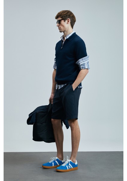 Ross Spor Erkek Chino Şort Slim Fit Siyah