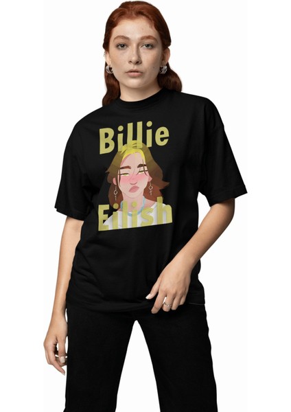Unisex Billie Eilish Yazılı Tişört, Oversize Müzik Temalı T-Shirt modelleri