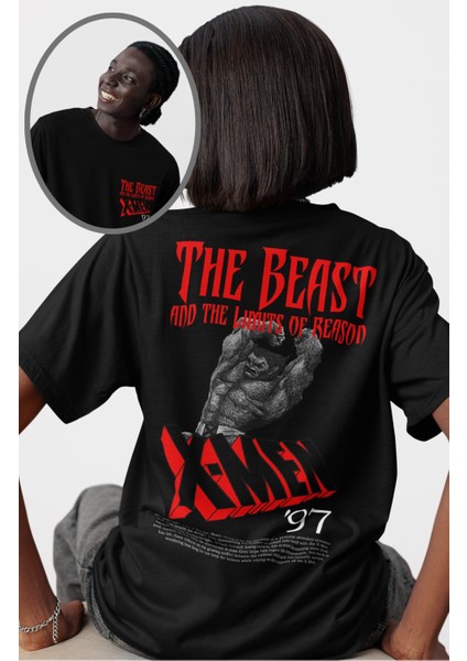 Unisex X-Men 97 Sırt Baskılı Tişört, Oversize Mar Vel Comics Temalı T-Shirt