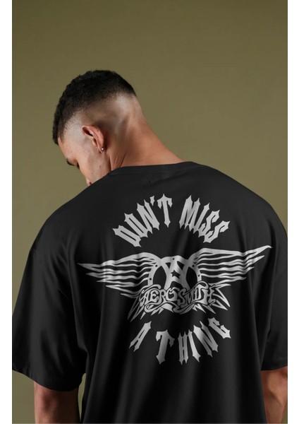 Unisex Aerosmith Dont Miss A Thing Sırt Baskılı Tişört, Oversize Rock Grubu Temalı T-Shirt modelleri