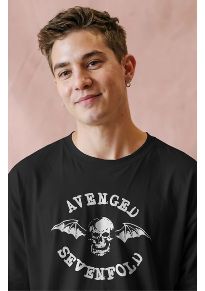 Unisex Avenged Sevenfold Sırt Baskılı Tişört, Oversize Rock Grubu Temalı T-Shirt fiyatları
