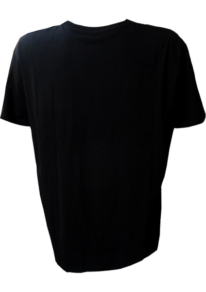 Büyük Beden Siyah Bisiklet Yaka Erkek T-Shirt Pamuklu Kısa Kol Günlük Stil fiyatları