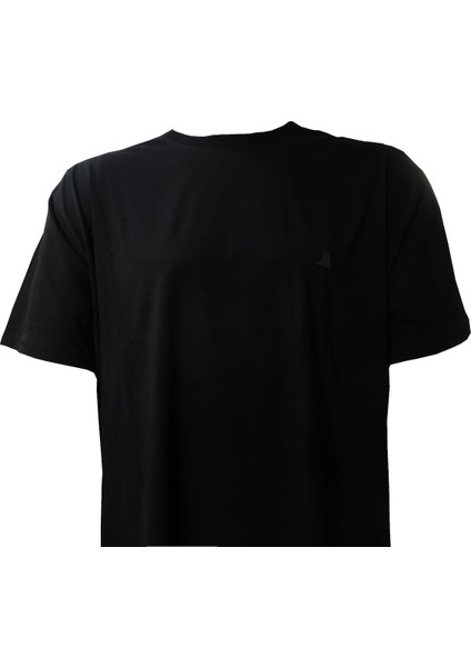 Büyük Beden Siyah Bisiklet Yaka Erkek T-Shirt Pamuklu Kısa Kol Günlük Stil modelleri