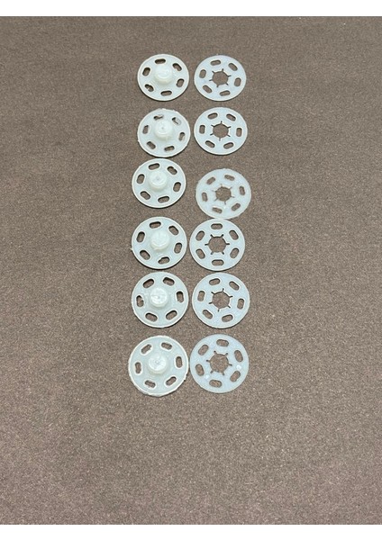 Plastik Çıtçıt / Beyaz / 1,8 cm / 6 Lı Set