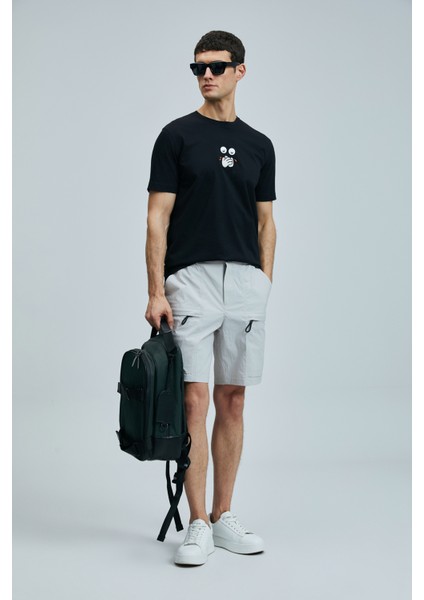 Zany Modern Grafik T- Shirt Siyah indirimleri