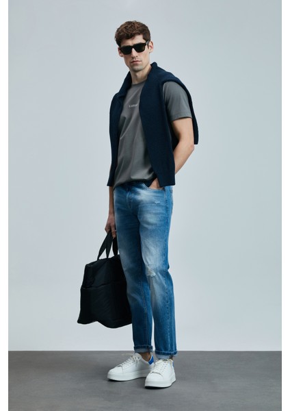 Franz Smart Jean Erkek Pantolon Slim Fit Mavi