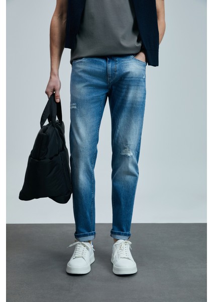 Franz Smart Jean Erkek Pantolon Slim Fit Mavi