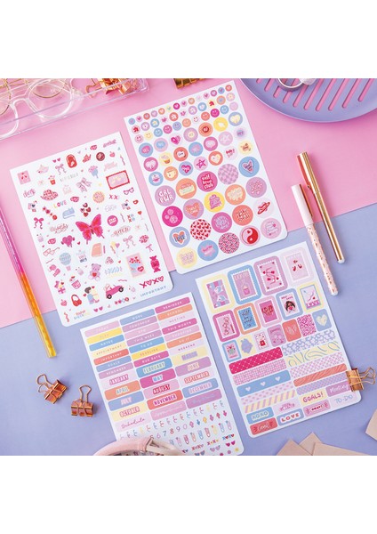 A5 Sticker Book 1183 Adet 18 Yaprak Renkli Etiket Defteri