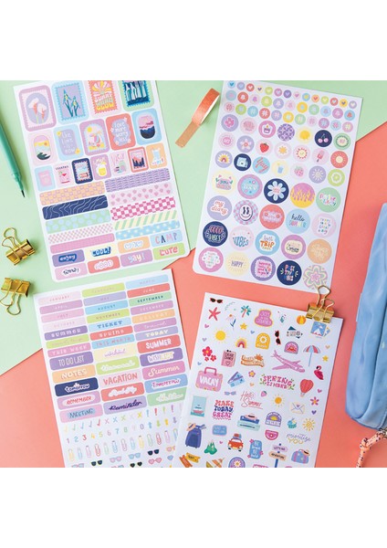 A5 Sticker Book 1183 Adet 18 Yaprak Renkli Etiket Defteri