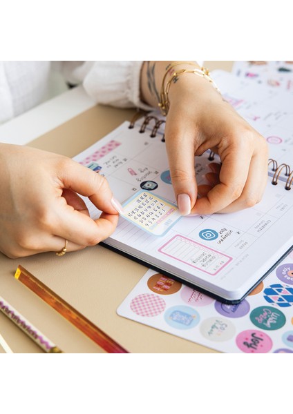A5 Sticker Book 1183 Adet 18 Yaprak Renkli Etiket Defteri