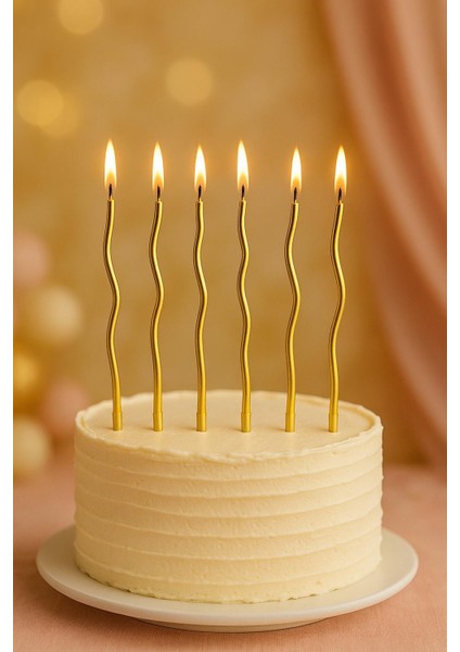 Spiral Pasta Mumu Altın 15 cm 6'lı