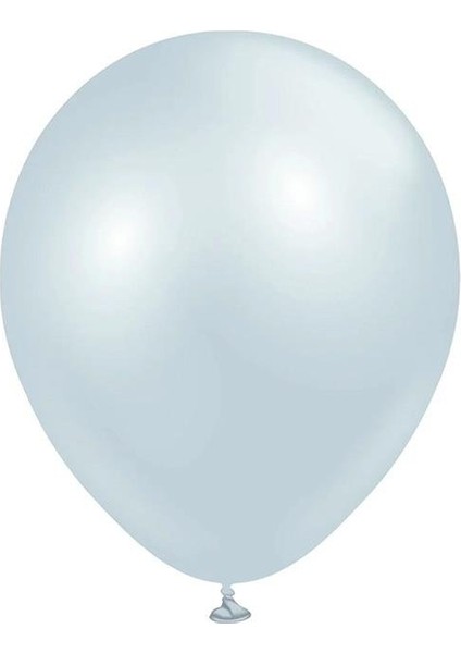 Aura Ice Blue Kalisan Balon Parlak Parti Balonu-Buz Mavisi 12 Inc 50'li