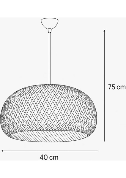 Alice 40 cm Sarkıt Bambu,iskandinav,bohem,modern Aydınlatma