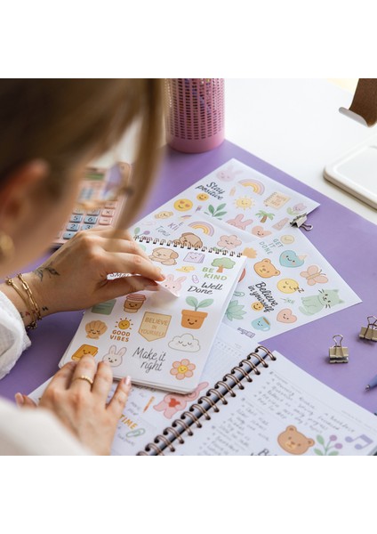 A5 Sticker Book 466 Adet 18 Yaprak Renkli Etiket Defteri