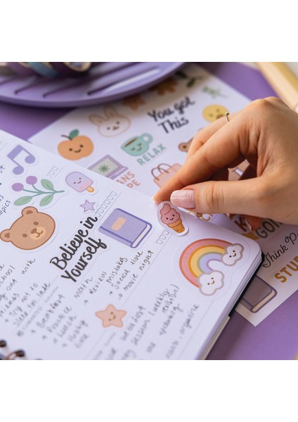 A5 Sticker Book 466 Adet 18 Yaprak Renkli Etiket Defteri
