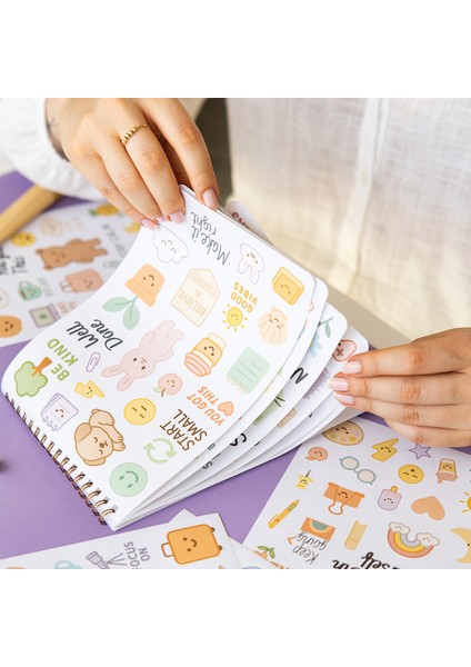 A5 Sticker Book 466 Adet 18 Yaprak Renkli Etiket Defteri